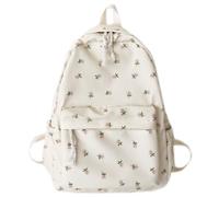 Women College Backpack Large Capacity Simple Floral Backpack Adjustable | Women College Backpack Floral Design Lightweight Canvas Bag Adjustable Straps Multiuse Daypack