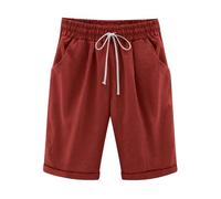 Women,Cotton And Linen,Pocket,Trousers,Pants,Solid Color