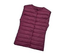Women Duck Down Vest Autumn Winter O-Neck Warm Waistcoat Puffer Sleeveless Feather Jacket