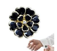 Women Flower Button Covers - Vintage Fancy DIY Decorative Metal Flower Shaped, Shirt & Suit Button Cover Embellishments, Fashion Hardware, Women’s Apparel Category, Rose Gold & Silver Accessory