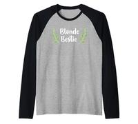 Women Girl Best friends Besties Funny Blonde Bestie Matching Maglia con Maniche Raglan