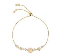 Women Girls 925, But Elegant, Lucky Four-Leaf Bangle, Adjustable Hand Link, Chains Extension
