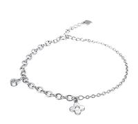 Women Girls 925, But Elegant, Lucky Four-Leaf Bangle, Adjustable Hand Link, Chains Extension