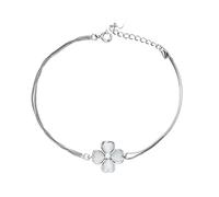 Women Girls 925, But Elegant, Lucky Four-Leaf Bangle, Adjustable Hand Link, Chains Extension