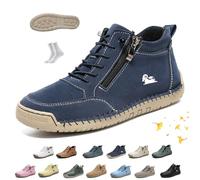 Women Handmade Ankle Boots, vogldeck - Waterproof & Comfortable Orthopedic Outdoor Beck Shoes Lightweight Non-Slip Slip-on Casual Hiking Walking Barefoot Sneakers(Royal Blue,46 EU)