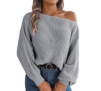 Women Jumpers Turtleneck Sweater Plian Pullover Casual Knitted Sweater Long Sleeve Baggy Top Elegant Pullover Fall Winter Clothes I-01 (Grey, S)