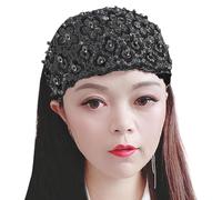 Women Lace Basches - Wrap floreale vintage Floral Wrap, elasticy non slip band per Yoga Makeup Spa | Elegante turbante elastico a largo accessorio in stile boho per lunghi capelli corti, comoda usura