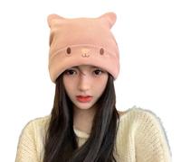 Women Men Girls Boys Teens Cute Cat Ear Knit Cable Rib Hat Cap Beanie Soft Cold Cozy Autumn Winter Women Beanie Cap For Outdoor Jorras Originali, Rosa, Taglia unica