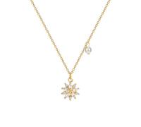 Women Necklaces Men Necklacessteel Zircon Snowflake Sun Flower Necklace Women 14K Plated Wjewelry Accessories Gift