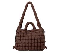 Women Puffer Tote Bag Bullo trapuntato trapuntato Stume da traverse imbottita leggera Borsa di moda multifunzione borsetto di capacità dello zaino elegante (caffè)