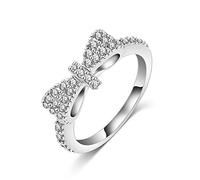 Women Ring Bow Tie Crystal Ring Diamond Adjustable Open Rings Wedding Jewelry For Lady Wedding Engagement Size 10 . Nice processing