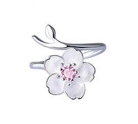 Women Ring Flower Crystal Ring Diamond Bend Size Adjustable Open Rings Wedding Jewelry For Lady Birthday Gift Pink d Nice processing