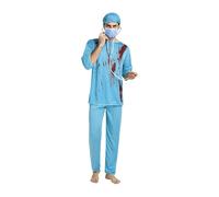 Women’s Bloody Nurse Costume, Halloween Nurses Outfit with Splatter Design, Large-35.61 Inches Horror Cosplay Dress Set for Teens, Girls, Boys, Men, Women, Street Shows, Parties, Performances