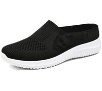 Women’s Breathable Knit Slip-On Walking Shoes, Woven Orthopedic Breathable Soft Shoes, Comfortable Summer Loafers with Arch Support(Noir,44)
