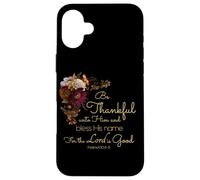Women’s Christian Faith Floral Bible Faith Verse Be Thankful Custodia per iPhone 16 Plus