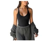 Women’s Summer Basic Rib Knit Crop Tank Top Casual Solid Scoop Neck Sleeveless Crop Top Camisole (Medium,Black)