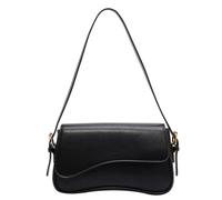 Women Satchel Tote Bag PU in pelle for cuoio con manopola con fibbia Brassa a tracolla ara a ascella borsa for acquirente di hobo (nero)