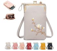 Women Sling Cross-Body Wallet, Mini Shoulder Purse Pocket, Phone Purses with Crossbody Strap for Women Travel (Gray)