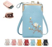 Women Sling Cross-Body Wallet, Mini Shoulder Purse Pocket, Phone Purses with Crossbody Strap for Women Travel (Blue)