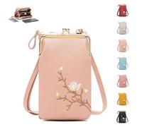 Women Sling Cross-Body Wallet, Sling Cell Phone Holder Pocket Wallet, Crossbody Bags For Women Travel (Pink)