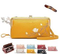 Women Sling Cross-Body Wallet with Mobile Cell Phone Holder, Forever Savour Mobile Phone Bag cool (Yellow)