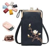 Women Sling Cross-Body Wallet with Mobile Cell Phone Holder, Forever Savour Mobile Phone Bag for Women (Black)