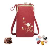 Women Sling Cross, Sling Bags for Women Crossbody Travel, Includes a Phone Holder and Credit Card Slot to Prevent Loss (Red)