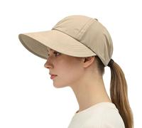 Women Sun Hat | Quick Drying Baseball cap | Wide Brim Ponytail Hat | Breathable polyester sun hat features an adjustable buckle and wide brim for outdoor comfort during gardening, cycling, trave