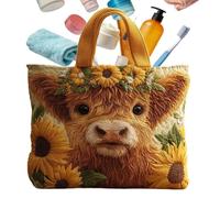 Women Tote Bag, Zipper Closure Pouch, Large Capacity Cute Bag for Daily Use, Canvas Animal Design, Vintage Style Accessory With Interior Pocket, Tote Bags for School Shopping Travel Outdoor Dating