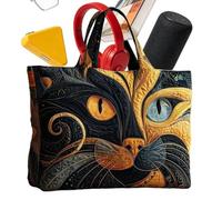 Women Tote Bag, Zipper Closure Pouch, Large Capacity Cute Bag for Daily Use, Canvas Animal Design, Vintage Style Accessory With Interior Pocket, Tote Bags for School Shopping Travel Outdoor Dating