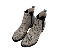 Women Vegan Leather Beige Ankle Boots - Let Your Dreams Be Your Wings Design