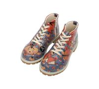 Women Vegan Leather Blue Ankle Boots - Hello Pumpkin Design