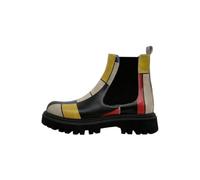 Women Vegan Leather Multicolor Long Boots - Artist Piet - Composition Design