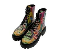 Women Vegan Leather Multicolor Long Boots - No More Drama Design