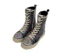 Women Vegan Leather Multicolor Long Boots - Promise You Design