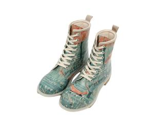 Women Vegan Leather Turquoise Long Boots - Like The Fox Design