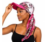 Women Visor Scarf Hat, Satin Sun Visor with Head Scarf, Lightweight One Piece Summer Hat for Beach Vacation