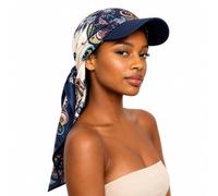 Women Visor Scarf Hat, Satin Sun Visor with Head Scarf, Lightweight One Piece Summer Hat for Beach Vacation