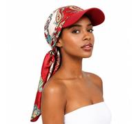 Women Visor Scarf Hat, Satin Sun Visor with Head Scarf, Lightweight One Piece Summer Hat for Beach Vacation