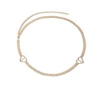 Women Waist Chain Jewelry, Beach Waist Chains for Women Elegant Heart Cubic Zirconia Waist Chain Set Gold Belts