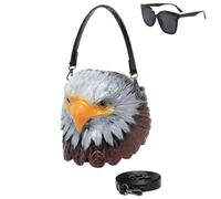 Women Weird Halloween Eagle Purse Handbag, Men Unique Novelty Crossbody, Gothic Cartoon Eagle Shaped Shoulder Bag