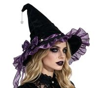 Women Witch Hat - Elastic Wide Brim Halloween Cosplay Headdress
