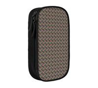 WOmeng Astuccio con fenicottero rosa, con stampa di piante grasse, pratico astuccio per la scuola, penne, matite, accessori artistici, varie occasioni, Nero , Taglia unica, Con tasca per il