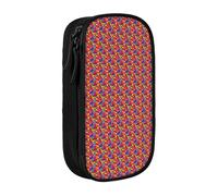 WOmeng Astuccio con stampa arcobaleno e stelle, pratico astuccio per la scuola, penne, matite, accessori artistici, varie occasioni, Nero , Taglia unica, Con tasca per il