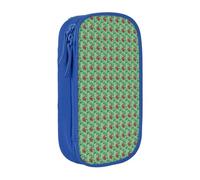 WOmeng Astuccio con stampa di foglie tropicali hawaiane, pratico astuccio per la scuola, penne, matite, accessori artistici per varie occasioni, Blu, Taglia unica, Con tasca per il