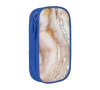 WOmeng Astuccio pratico per matite con stampa marmorizzata in oro rosa, accessori per la scuola, penne, matite, accessori artistici per varie occasioni, Blu, Taglia unica, Con tasca per il