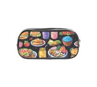 Womeng Astuccio trasparente per matite con stampa di cibo sano per bambini ragazzi ragazze cancelleria trasparente organizer forniture