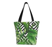 WOmeng Borsa a tracolla con foglie verdi di palma tropicale stampa estate versatile borsa a tracolla borsa da viaggio spiaggia uso quotidiano ampio spazio