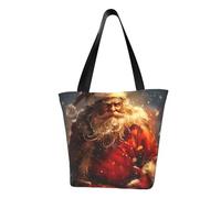 WOmeng Borsa a tracolla versatile con stampa di Babbo Natale, da viaggio, spiaggia, uso quotidiano, ampia capienza