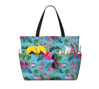 WOmeng Borsa da spiaggia pieghevole con stampa Hello Hawaii, per vacanze estive, picnic, campeggio, palestra, uso quotidiano